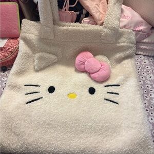 Hello Kitty Fluffy Pink and White Tote Bag
